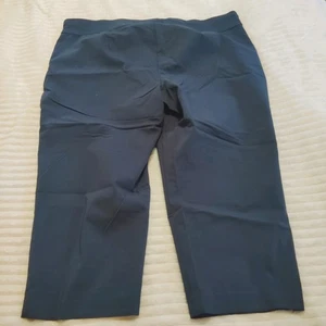 Alfani Dark Blue Tummy Control Flat Pull On Stretch Rayon Capri Pants 24W - Picture 1 of 6