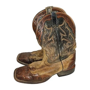Stetson Handtooled 10D Cowboy Boots - Picture 1 of 8