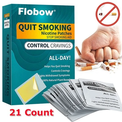 Quit Smoking Nicotine Patches, 21 Patches, 21mg Step 1 Stop Smoking Aids Patches - Image 1 of 4