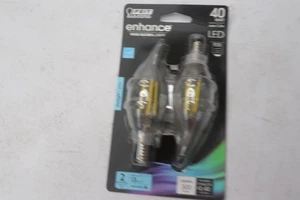 (2-Pk) Feit Electric Flame Tip LED Light Bulbs Daylight 500K 300lm 40W - Picture 1 of 4
