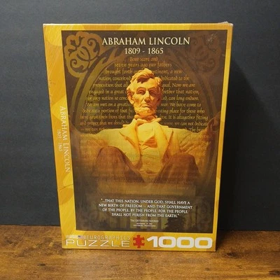 ABRAHAM LINCOLN 1809-1865 1000 PIECE EUROGRAPHICS JIGSAW PUZZLE USA MADE SEALED - Image 1 of 4