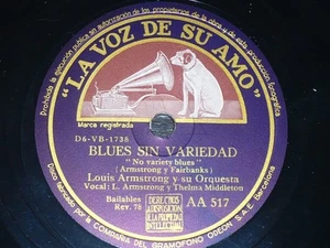 JAZZ 78 rpm RECORD VsA LOUIS ARMSTRONG ¿Qué piensas hacer? / Blues sin variedad - Imagen 1 de 2