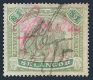 Malaya Selangor 36, used with a small thin place. Three elephants, 1895. - Picture 1 of 1
