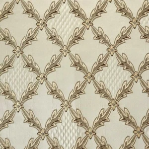 CREAM Diamond Renaissance Jacquard Upholstery drapery fabric by yard 54" WIDE - Picture 1 of 1