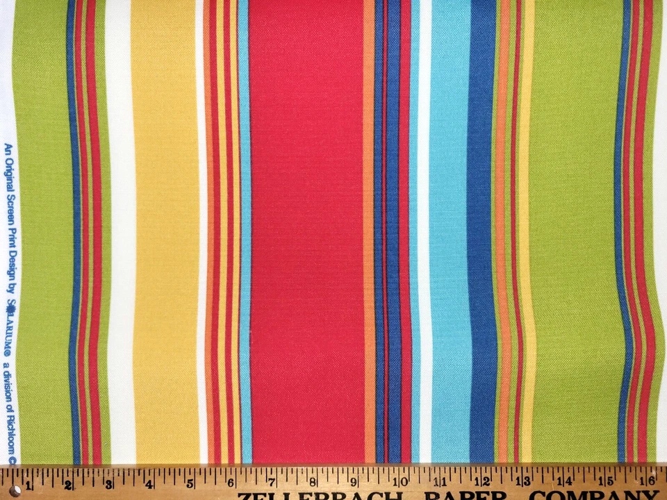 6 Yds Richloom Solarium Covert Stripe Fiesta 54" Wide 100% Polyester Outdoor - Image 1 of 1