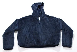 OshKosh B'gosh Girl's Full Zip Hooded Plush Jacket LB3 Navy Blue Size 12/12A - Picture 1 of 3