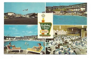 Postal Rochester Nueva York Holiday Inn cromada multi vista sin usar - Imagen 1 de 2