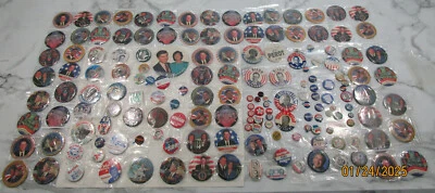 BOTONES PINBACK POLÍTICOS 165 PIEZAS AÑOS 60-1990 NIXON BUSH FORD CLINTON REGAN MÁS Foto 1 de 4