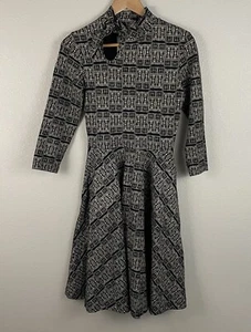Effie’s Heart Womens S Fit And Flare Retro Tie Neck Dress - Picture 1 of 5