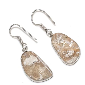 Handgefertigte Ohrhänger mit Perlmutt Edelstein Schmuck 1,80 Zoll MXE 5187 - Bild 1 von 7