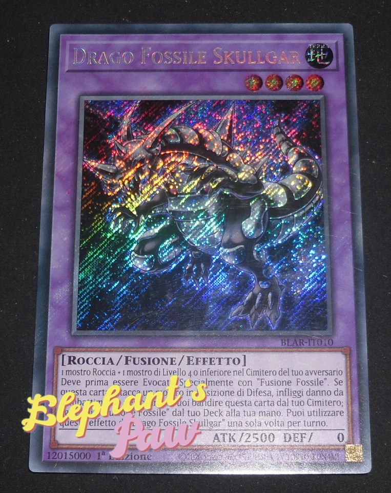 Yugioh - Drago Fossile Skullgar RARA SEGRETA - BLAR-IT010 1° Edizione - Immagine 1 di 1