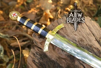 Caballeros Templarios Espada Larga Forjada a Mano Acero Alto Carbono Réplica Espada Medieval Foto 1 de 4