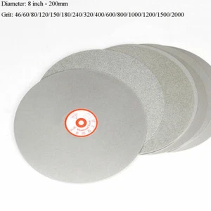 8'' 200mm Diamond Coated Flat Lap Wheel Grinding Polish Disc Disk 46 - 2000 Grit - Picture 1 of 5