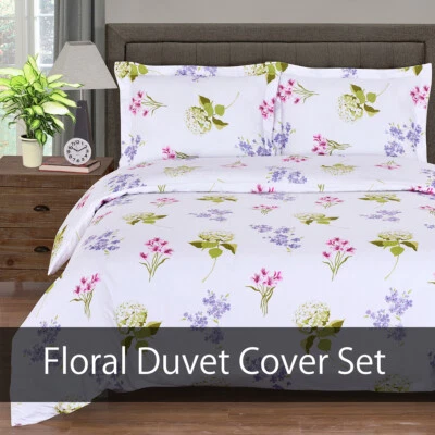 Blossom Floral Print 300 Thread Count Single ply Yarn Duvet Cover & Pillow Shams - Image 1 of 3