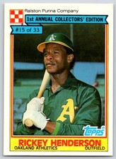 1984 Topps Ralston Purina RICKEY HENDERSON #15 Athletics HOF - FREE Ship!