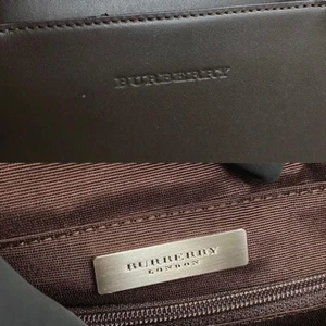 Burberry logo suede leather handbag tote bag brown - Picture 1 of 9