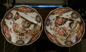 #7 Royal Crown Derby KINGS IMARI #383 DEMITASSE CUP & SAUCER SET Two Set c. 1918 - Picture 1 of 15