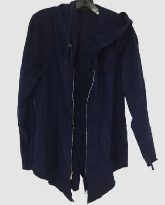 $145 XCVI Women's Blue Long Sleeve Full Zip Ruffle Drawstring Hoodie Size M - Image 1 of 3