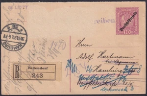 AUSTRIA POSTAL 1920 DE JUDENDORF a HAMBURGO (Ver descripción) (ARTÍCULO 0051) - Imagen 1 de 2