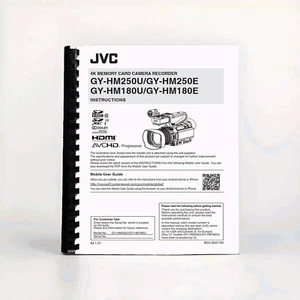 JVC GY-HM250U GY-HM250E GY-HM180U GY-HM180E Video Camera Manual - Picture 1 of 1