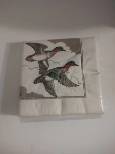 Vintage Beverage Napkins 10"x10" 3 Ply 20 Napkins Ducks A13 - Picture 1 of 7