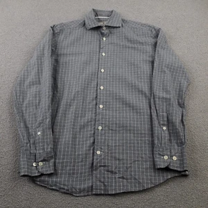 Hackett Mens Shirt Small Grey Button Up Check Slim Fit Collared Pocket Cotton - Picture 1 of 12