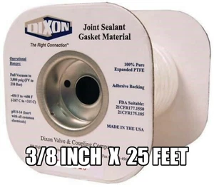 PTFE Joint Sealant Gasket Material 3/8 inch X 25 Feet long - Dixon LCJS6-25 - Picture 1 of 2