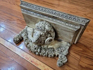Vintage Corinthian Capital Big Horn Ram Head Wall Shelf - RARE - Picture 1 of 18