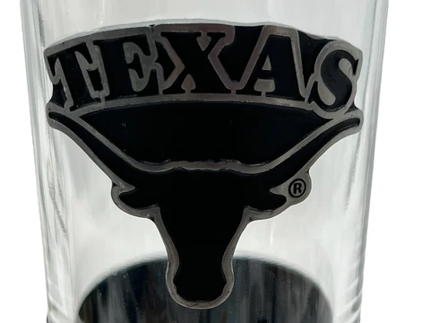 Texas Longhorns 22oz. Great American Products Pint Glass Metal Logo Silicon Grip Cover