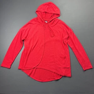 Volcom Hoodie Girls M/L 12-14 Red Knit High Low Pullover Lightweight Casual - Picture 1 of 10