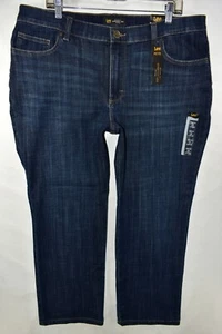 New Lee Relaxed Fit Straight Leg Mid Rise Stretch Jeans Womens Size 18 S Petite - Picture 1 of 9