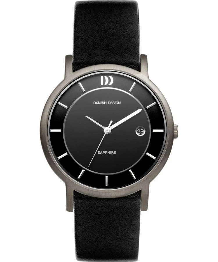 Danish Design IQ13Q858 Titanium Black Leather Quartz Classic Men's Watch - Image 1 of 1