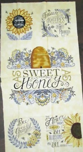 1 Pretty "Bee Grateful" Cotton Quilting/Wallhanging Fabric Panel - Picture 1 of 1