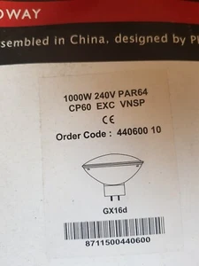 Philips Broadway PAR 64 CP60 240v 1000w GX16d Theatre Lamp - BNIB - Picture 1 of 2