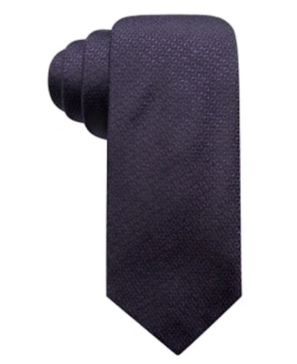 Corbata de seda púrpura delgada con punto circular ALFANI Foto 1 de 4