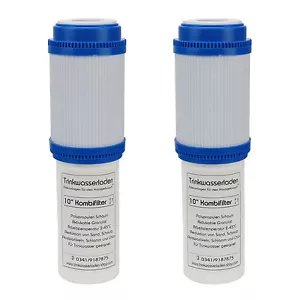 2 x Kombifilter Wasserfilter Sediment / Aktivkohle 10" Wasserfilterung Vorfilter - Bild 1 von 1