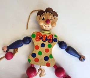 Vintage Wooden Pull String Jointed Clown Puppet Made in Austria M. Gschnitzer? - Picture 1 of 13