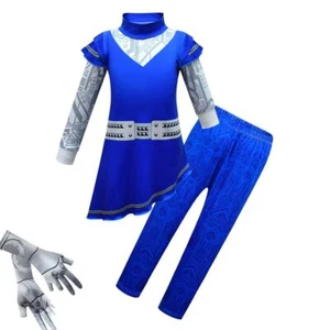 NWT Girl's Size 150 (US 12) Zombies 3 Costume Addison Alien 3-Piece Blue Silver - Picture 1 of 3