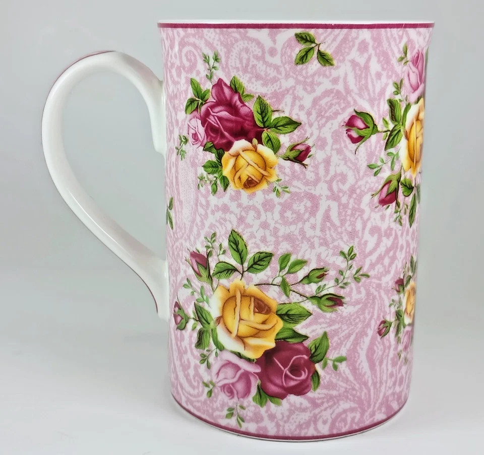 Royal Albert Bone China Dusky Pink Lace Old Country Roses Cup / Mug, 2002. - Image 1 of 4
