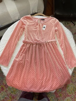 GapKids Girl's Velour Long Sleeve Dress Size XXL (14-16) - Image 1 of 4