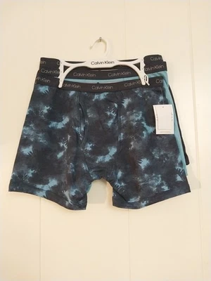 Calvin Klein Boxer Briefs Youth XL (16/18) 28-30 Blues Pack Underwear, 3 PACK - Image 1 of 4