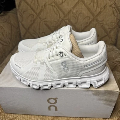 On Running Cloud 6 Womens All White Running Athletic Casual New Size 5 - Image 1 of 4