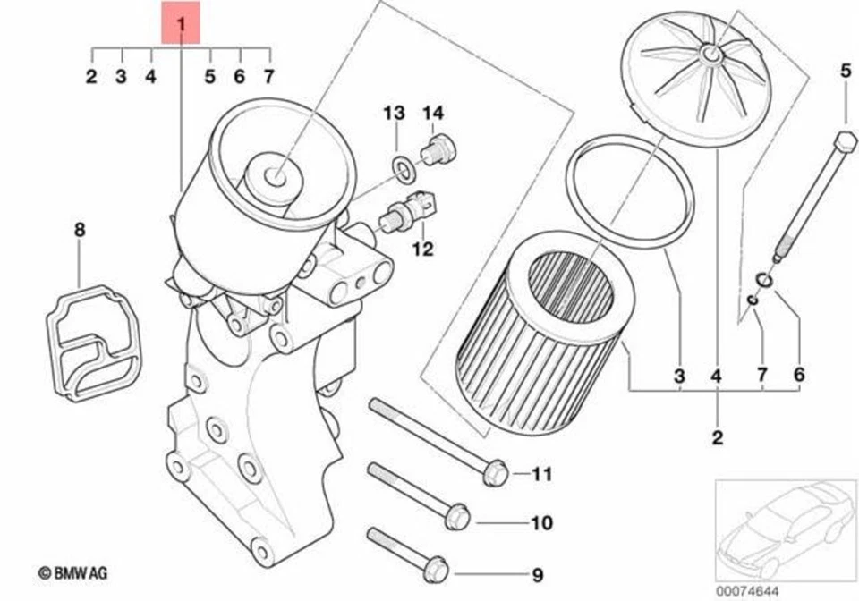 Filtro de aceite original BMW E36 E46 E85 E86 Z3 descapotable cupé sedán OEM 11427839858 Foto 1 de 1