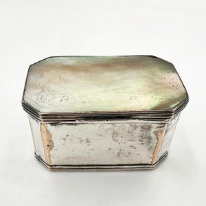 ANTIGUA CAJA DE TABACO DE MESA DEL SIGLO XIX PLACA DE PLATA Y MoP - Imagen 1 de 10