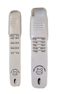 2 The Pampered Chef Adjustable Measuring Spoons: 1 Teaspoon & 1 Tablespoon Vtg - Picture 1 of 9