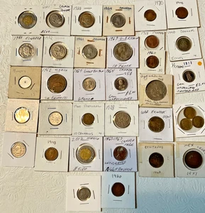 World Coin Collection – 30+ Coins – Ecuador, UK, Canada, India & More - Picture 1 of 11