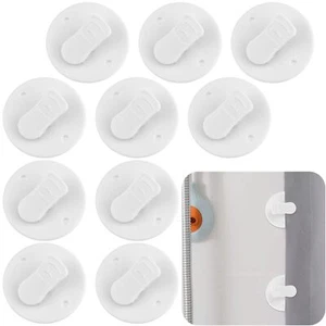 10 Pcs Shower Curtain Clips Self Adhesive Shower Curtain Clips Windproof Spla... - Picture 1 of 7