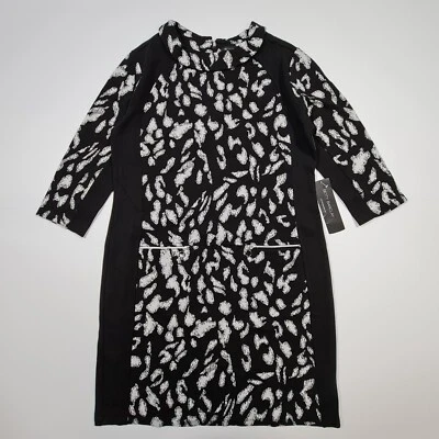 Betty Barclay Womens Dress Black 14 UK 3/4 Sleeves Animal Print Knee Length - Image 1 of 4