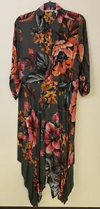 Soft Surroundings Provencia Dress Sz M Hawaiian Floral Handkerchief Hem - Picture 1 of 8