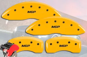 2012-2019 BMW 640i F12 F13 Front + Rear Yellow "MGP" Brake Disc Caliper Covers - Picture 1 of 10
